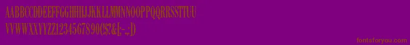 K22AmbelynCondensed Font – Brown Fonts on Purple Background