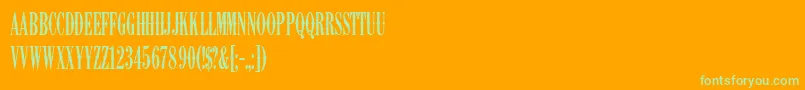 K22AmbelynCondensed Font – Green Fonts on Orange Background