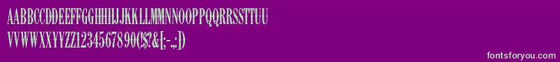 K22AmbelynCondensed Font – Green Fonts on Purple Background