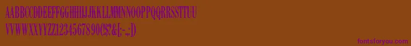 K22AmbelynCondensed-Schriftart – Violette Schriften auf braunem Hintergrund