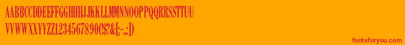 K22AmbelynCondensed Font – Red Fonts on Orange Background