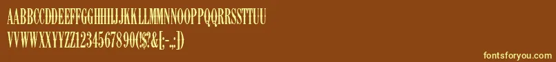 K22AmbelynCondensed Font – Yellow Fonts on Brown Background