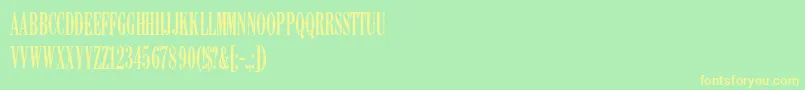 K22AmbelynCondensed Font – Yellow Fonts on Green Background