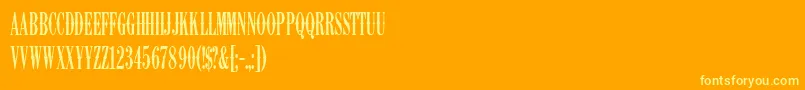 K22AmbelynCondensed Font – Yellow Fonts on Orange Background