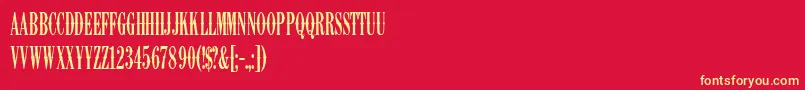 K22AmbelynCondensed Font – Yellow Fonts on Red Background
