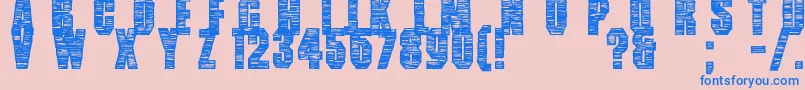 HandsUp Font – Blue Fonts on Pink Background