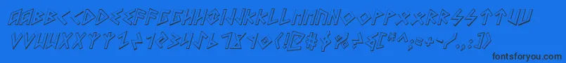 HeorotShadowItalic Font – Black Fonts on Blue Background