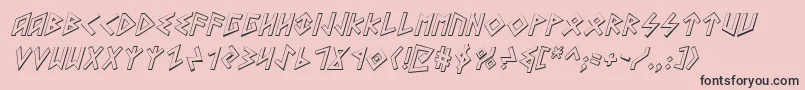 フォントHeorotShadowItalic – ピンクの背景に黒い文字