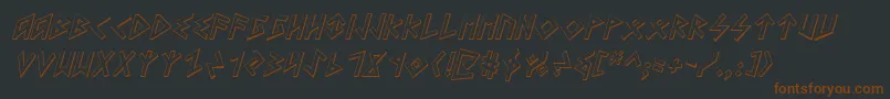 Шрифт HeorotShadowItalic – коричневые шрифты на чёрном фоне