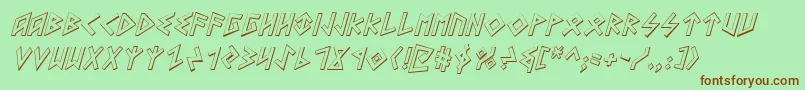 Шрифт HeorotShadowItalic – коричневые шрифты на зелёном фоне