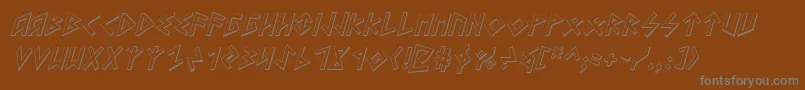 フォントHeorotShadowItalic – 茶色の背景に灰色の文字