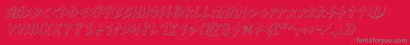HeorotShadowItalic-Schriftart – Graue Schriften auf rotem Hintergrund