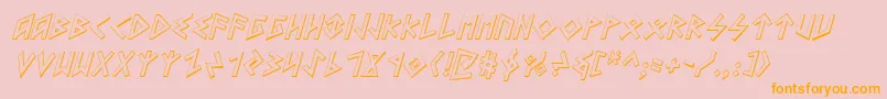 フォントHeorotShadowItalic – オレンジの文字がピンクの背景にあります。