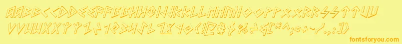 HeorotShadowItalic Font – Orange Fonts on Yellow Background