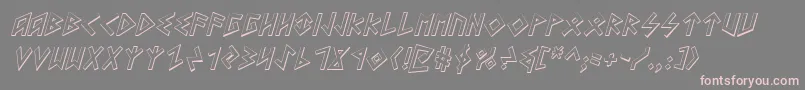 HeorotShadowItalic-fontti – vaaleanpunaiset fontit harmaalla taustalla