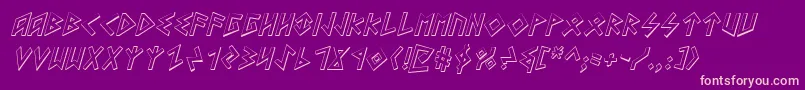 HeorotShadowItalic-Schriftart – Rosa Schriften auf violettem Hintergrund