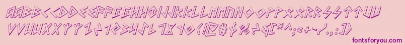 HeorotShadowItalic-fontti – violetit fontit vaaleanpunaisella taustalla