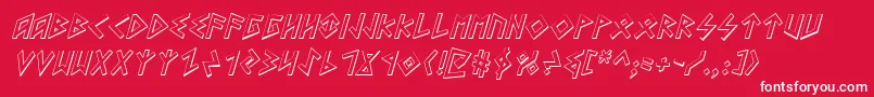 HeorotShadowItalic Font – White Fonts on Red Background