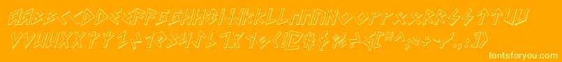 Шрифт HeorotShadowItalic – жёлтые шрифты на оранжевом фоне