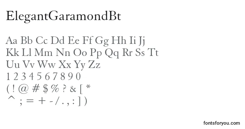 Шрифт ElegantGaramondBt – алфавит, цифры, специальные символы