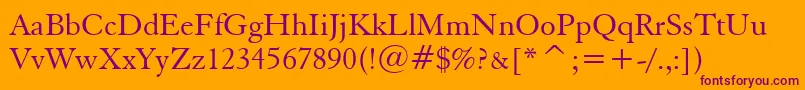 ElegantGaramondBt Font – Purple Fonts on Orange Background