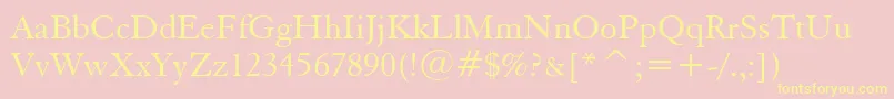 ElegantGaramondBt Font – Yellow Fonts on Pink Background