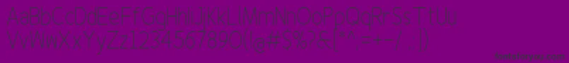 フォントFinenessproextralightcond – 紫の背景に黒い文字