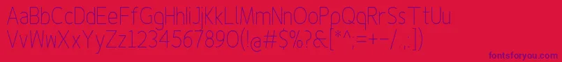 Finenessproextralightcond Font – Purple Fonts on Red Background