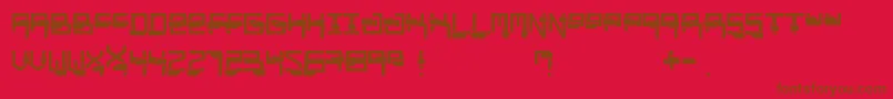 フォントMiaou – 赤い背景に茶色の文字
