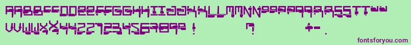 Miaou Font – Purple Fonts on Green Background