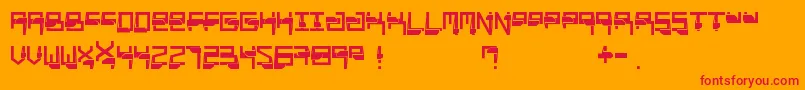 Miaou Font – Red Fonts on Orange Background