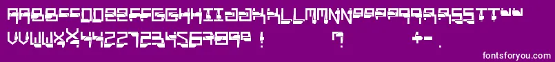 Miaou-Schriftart – Weiße Schriften auf violettem Hintergrund