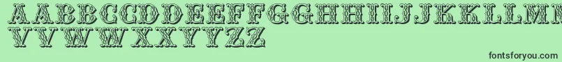 Jfsufair-Schriftart – Schwarze Schriften auf grünem Hintergrund