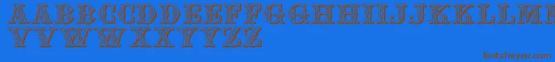 Jfsufair Font – Brown Fonts on Blue Background