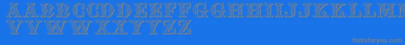 Jfsufair-Schriftart – Graue Schriften auf blauem Hintergrund