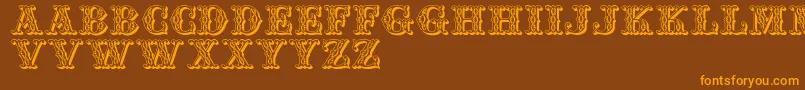 Jfsufair Font – Orange Fonts on Brown Background