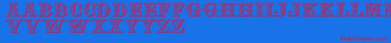 Jfsufair Font – Red Fonts on Blue Background