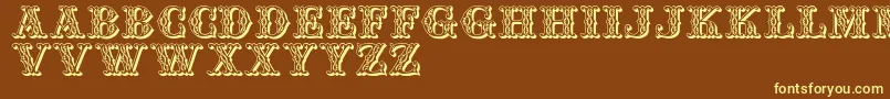 Jfsufair Font – Yellow Fonts on Brown Background