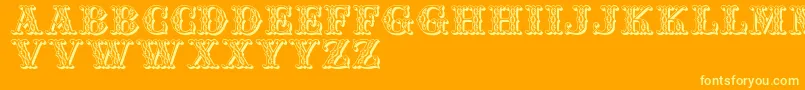 Więcej informacji o czcionce Jfsufair Czcionka Jfsufair – żółte czcionki na pomarańczowym tle