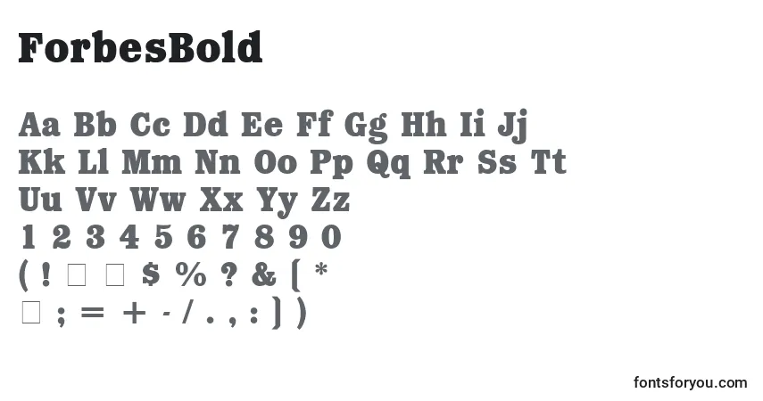 Шрифт ForbesBold – алфавит, цифры, специальные символы