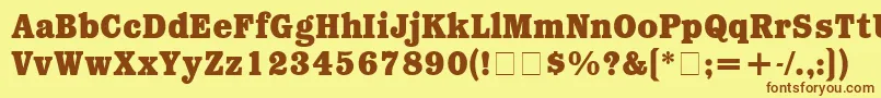ForbesBold Font – Brown Fonts on Yellow Background