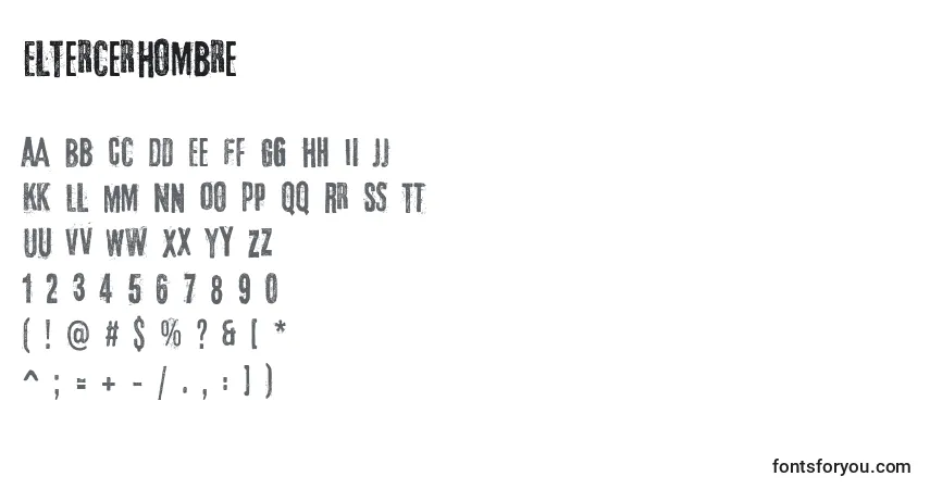 Czcionka ElTercerHombre – alfabet, cyfry, specjalne znaki