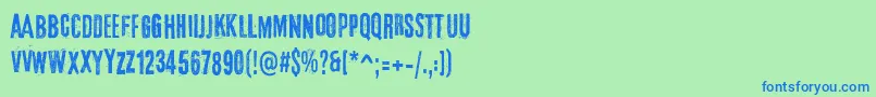 フォントElTercerHombre – 青い文字は緑の背景です。