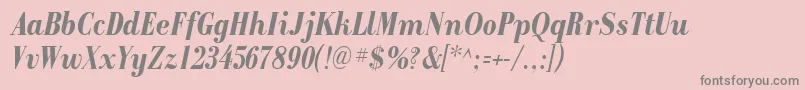RecitalSsiBoldItalic-Schriftart – Graue Schriften auf rosa Hintergrund