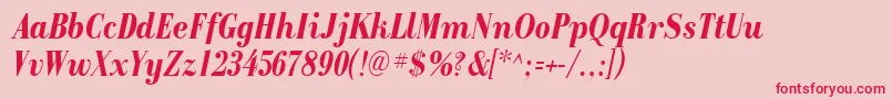RecitalSsiBoldItalic-Schriftart – Rote Schriften auf rosa Hintergrund