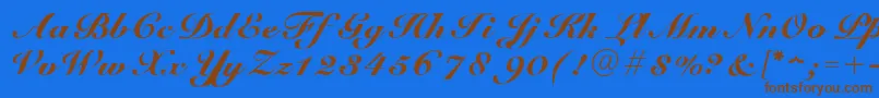 フォントGUnit – 茶色の文字が青い背景にあります。