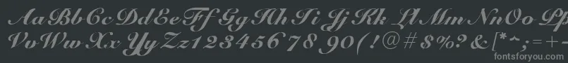 GUnit-fontti – harmaat kirjasimet mustalla taustalla