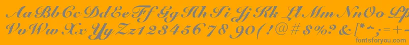 GUnit-Schriftart – Graue Schriften auf orangefarbenem Hintergrund