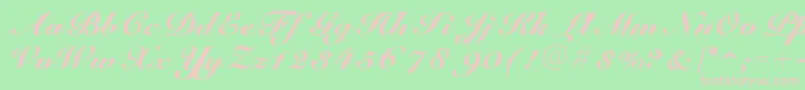 GUnit-fontti – vaaleanpunaiset fontit vihreällä taustalla