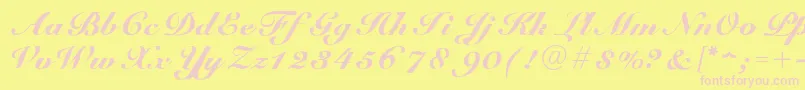 GUnit Font – Pink Fonts on Yellow Background